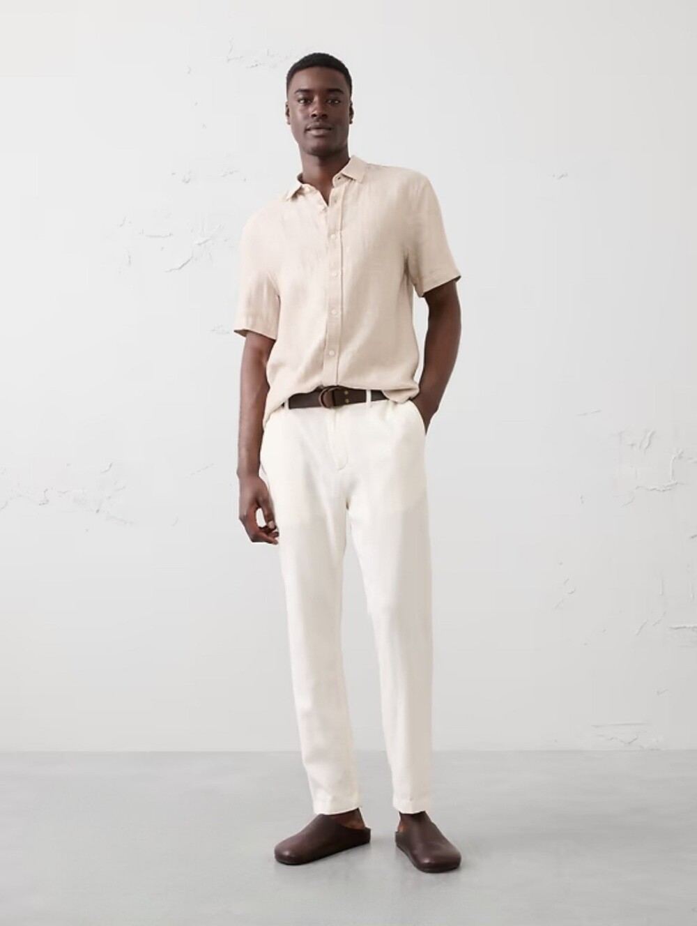 NWT Banana Republic Factory Transition Cream Linen-Blend Pant Size 30X32